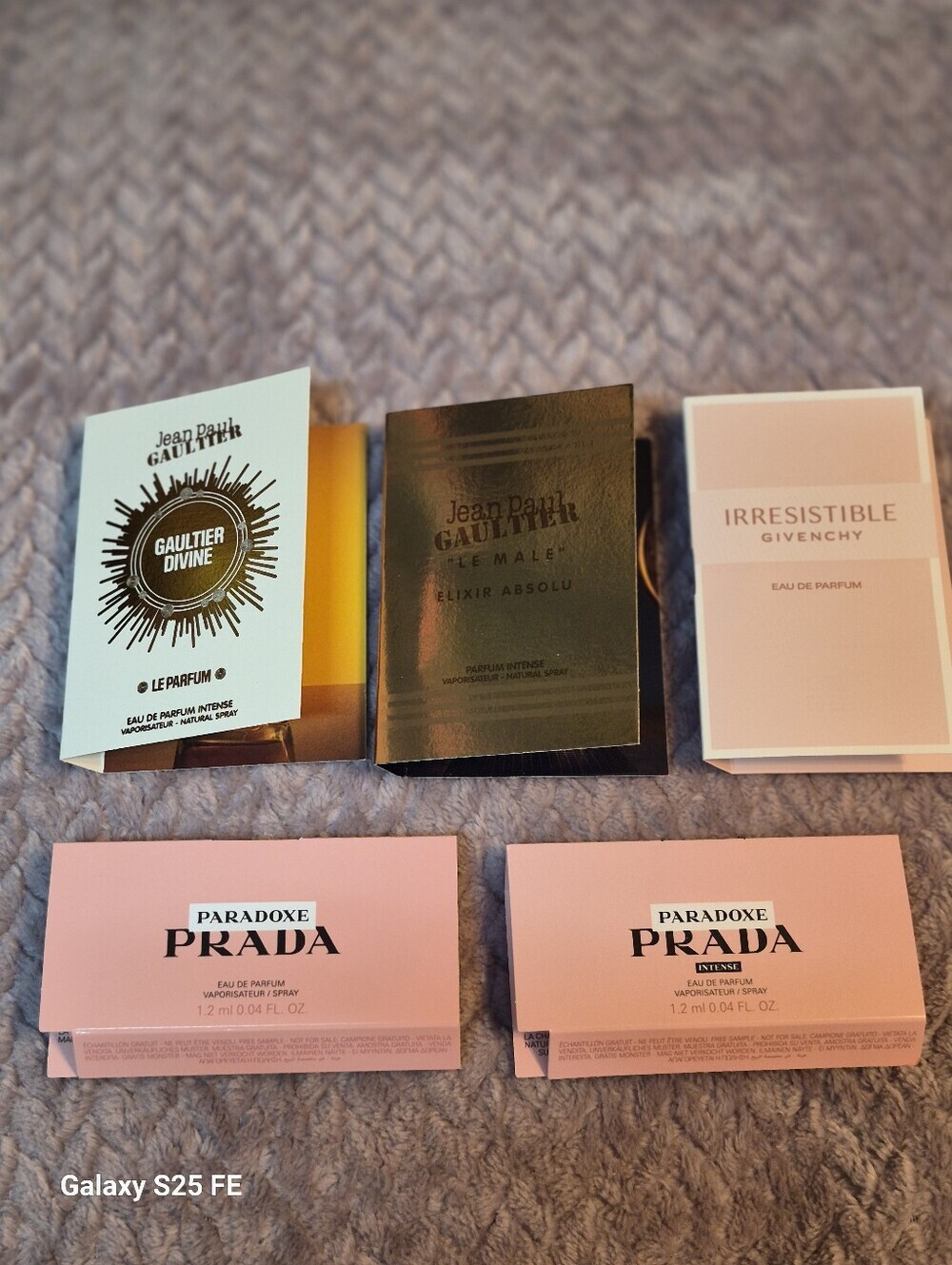 Perfume Sample Set with John Paul Gaultier, Givenchy & Prada, New